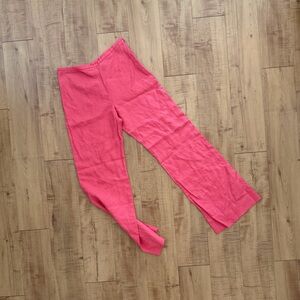 Tailored Wide Leg Flowy Coral Summer Linen Pants